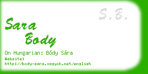 sara body business card